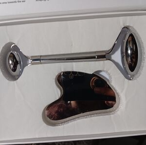 Stainless Steel Facial Roller & Gua Sha Set
